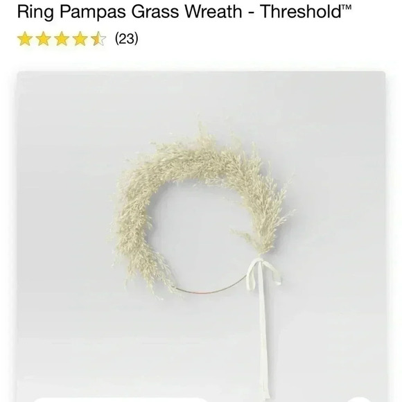 NWT THRESHOLD PAMPAS GRASS RING WREATH - Picture 5 of 7